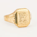 vintage gold 'EZ' Signet Ring