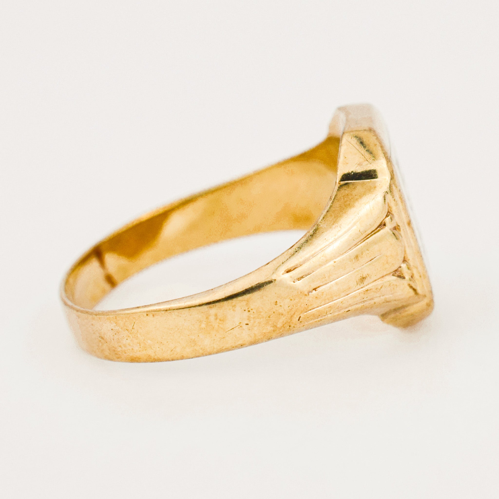 vintage gold 'EZ' Signet Ring