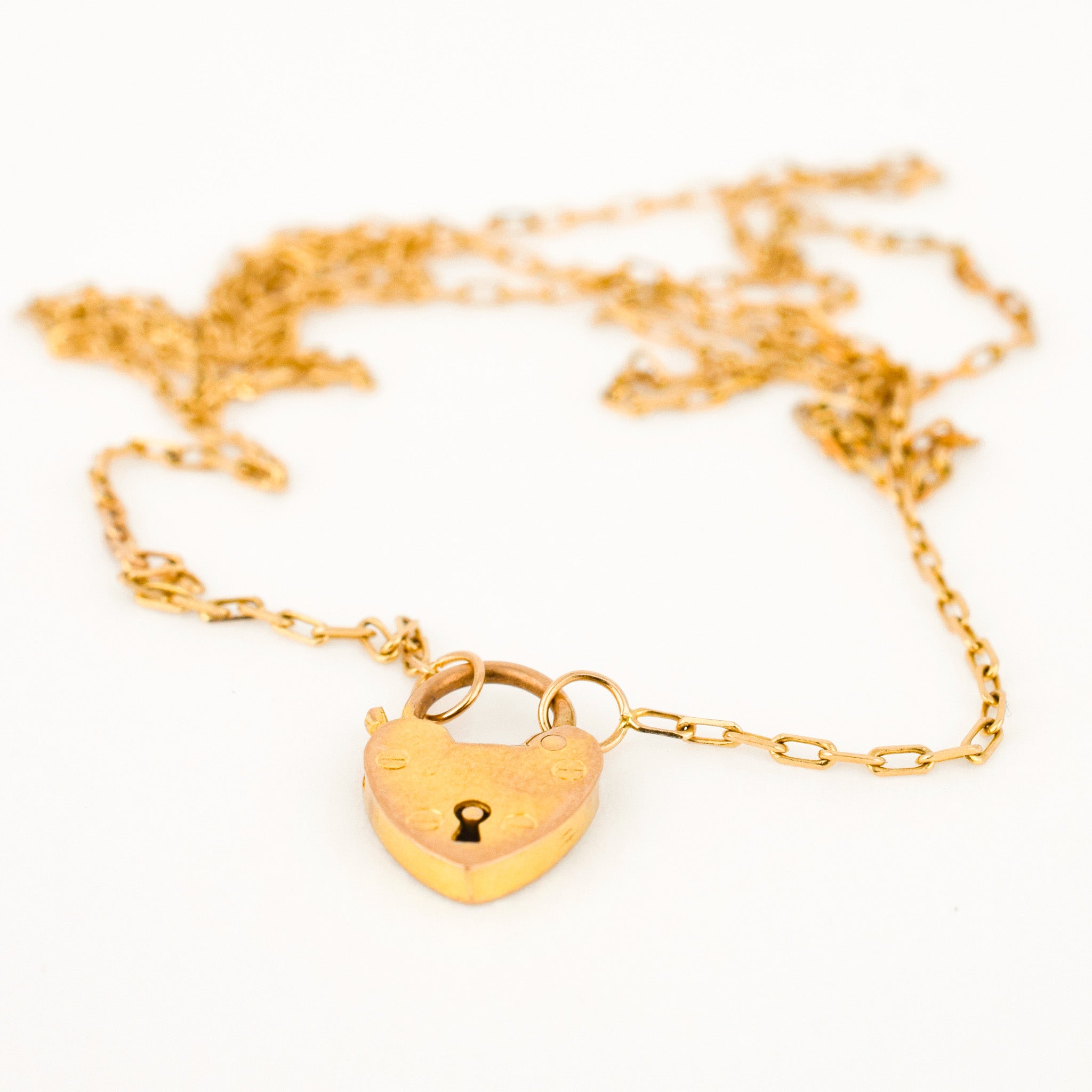 Antique Heart Padlock Clasp Conversion Necklace