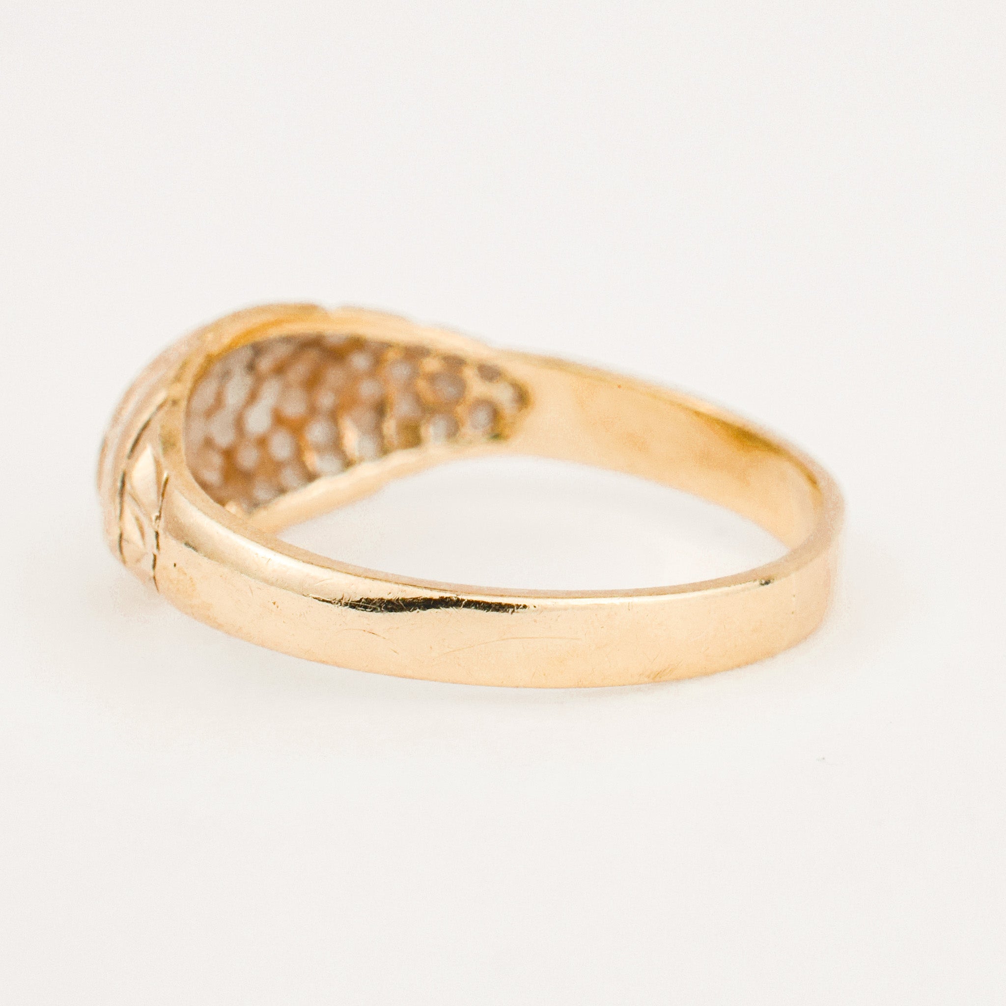 vintage gold etched domed band