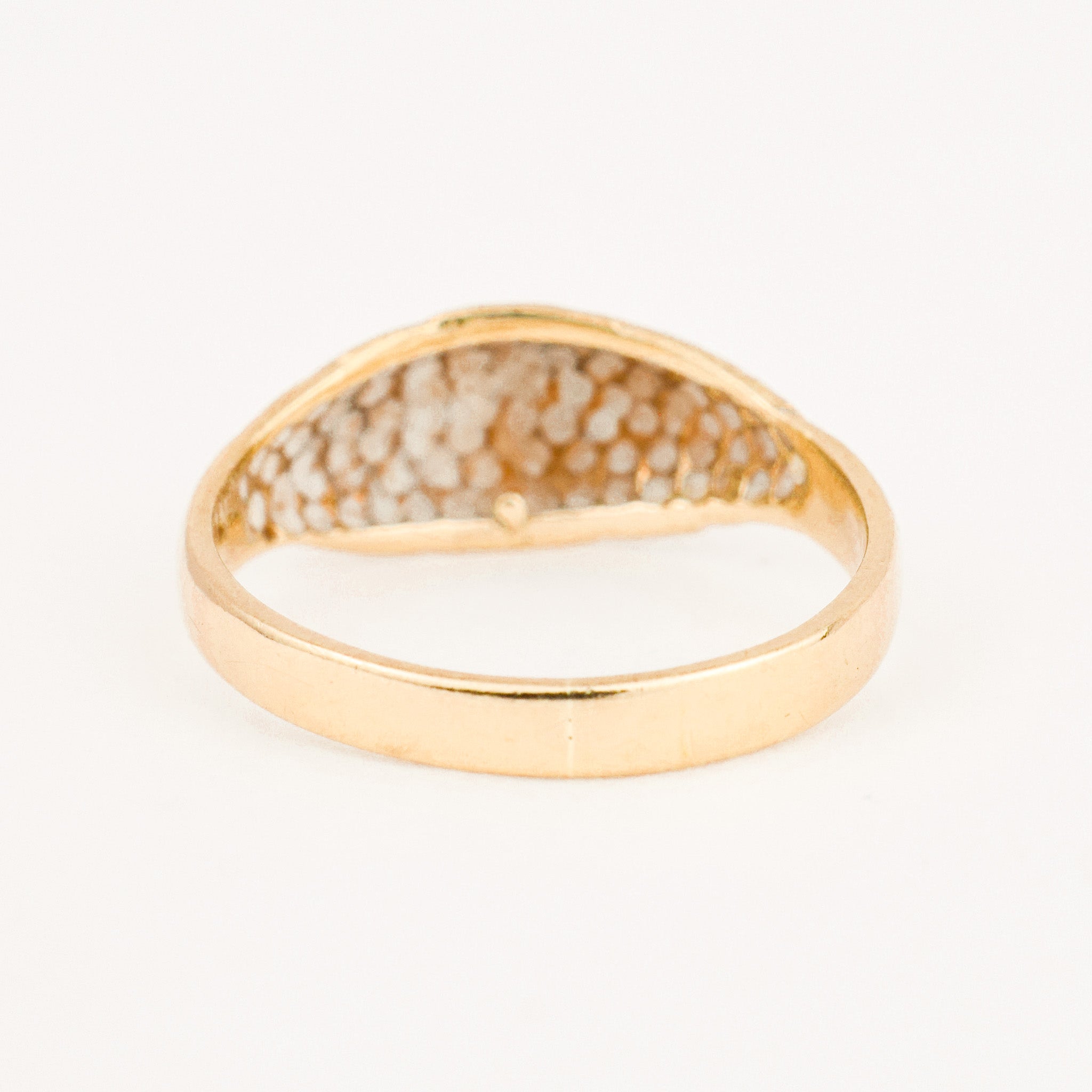 vintage gold etched domed band