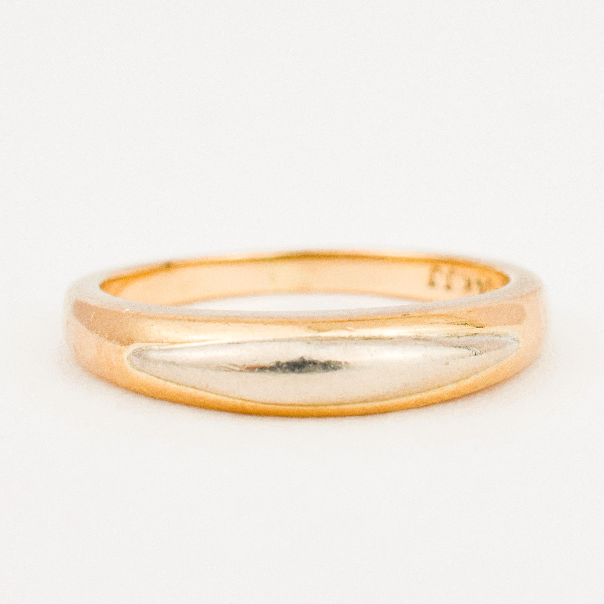 3.7 mm Two-Toned Domed Gold Band