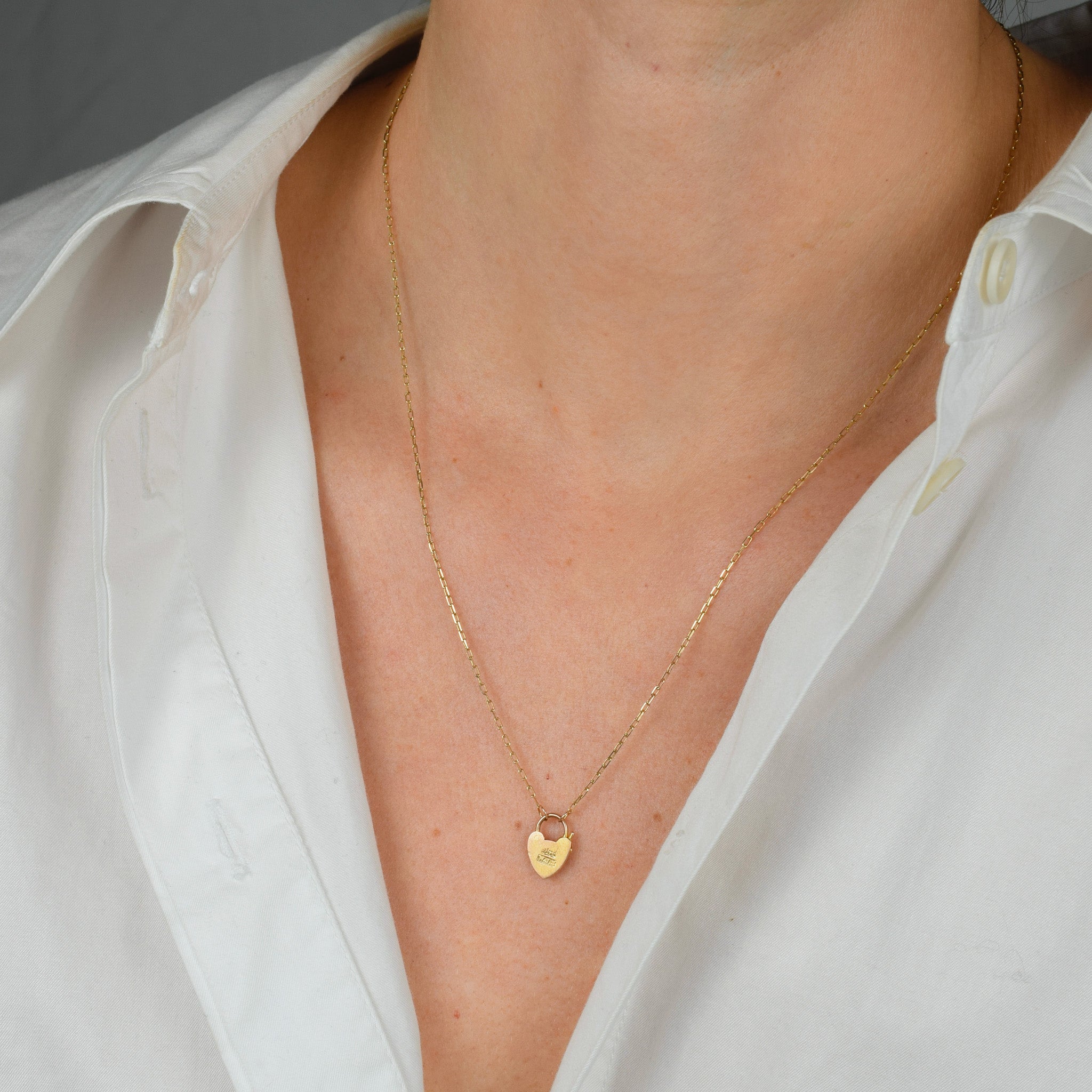 Antique Heart Padlock Clasp Conversion Necklace