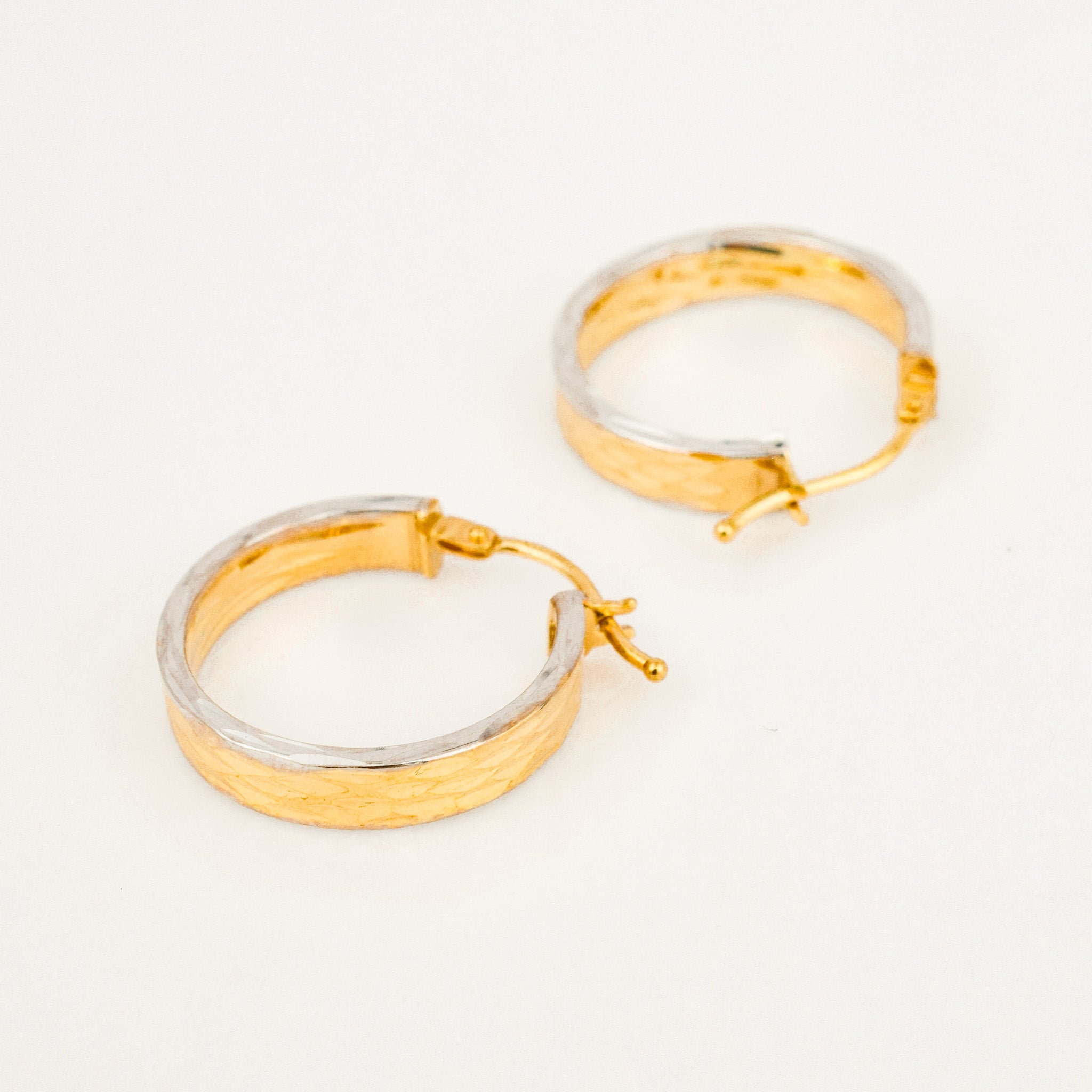 20 mm Sparking Two-Tone Gold Hoops