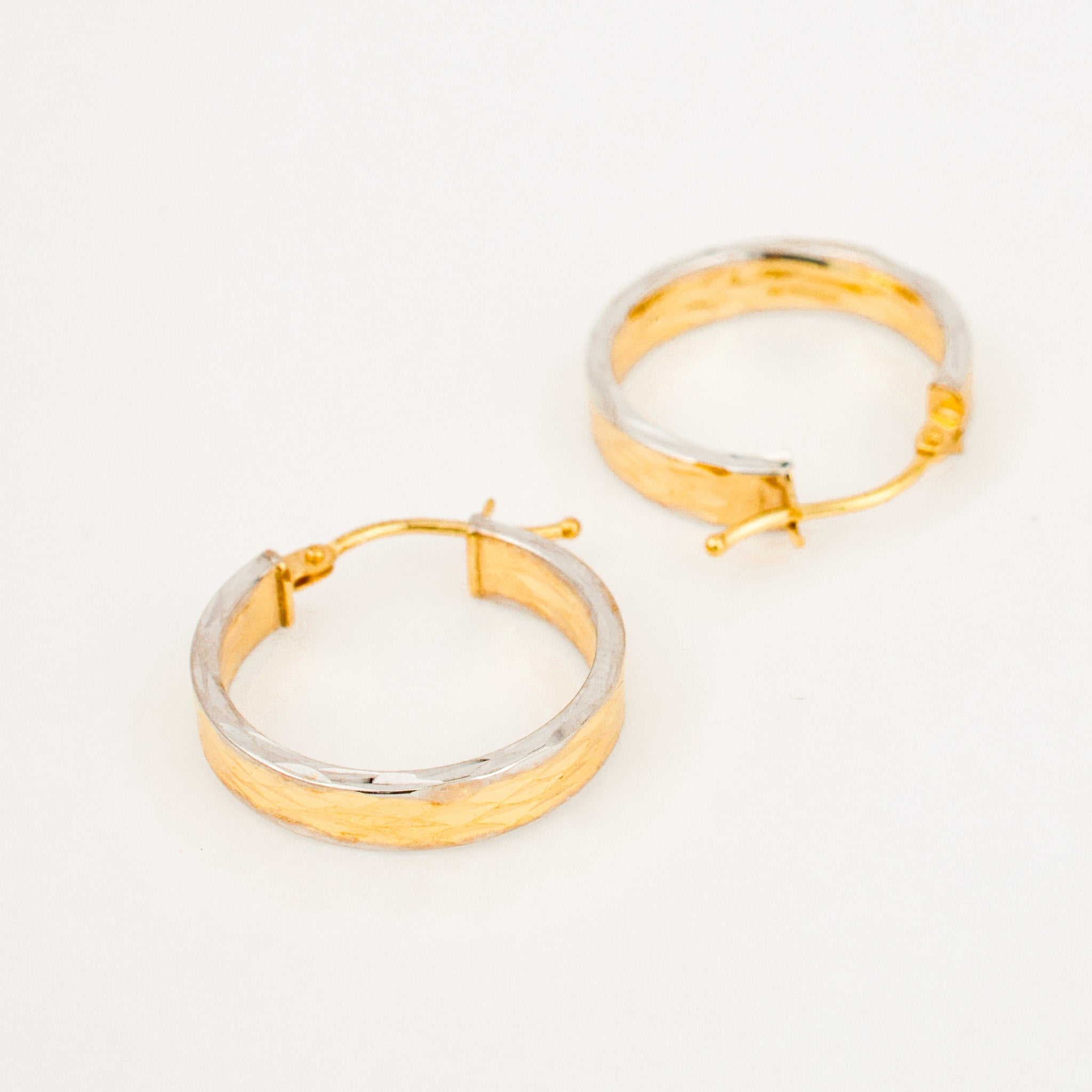 20 mm Sparking Two-Tone Gold Hoops