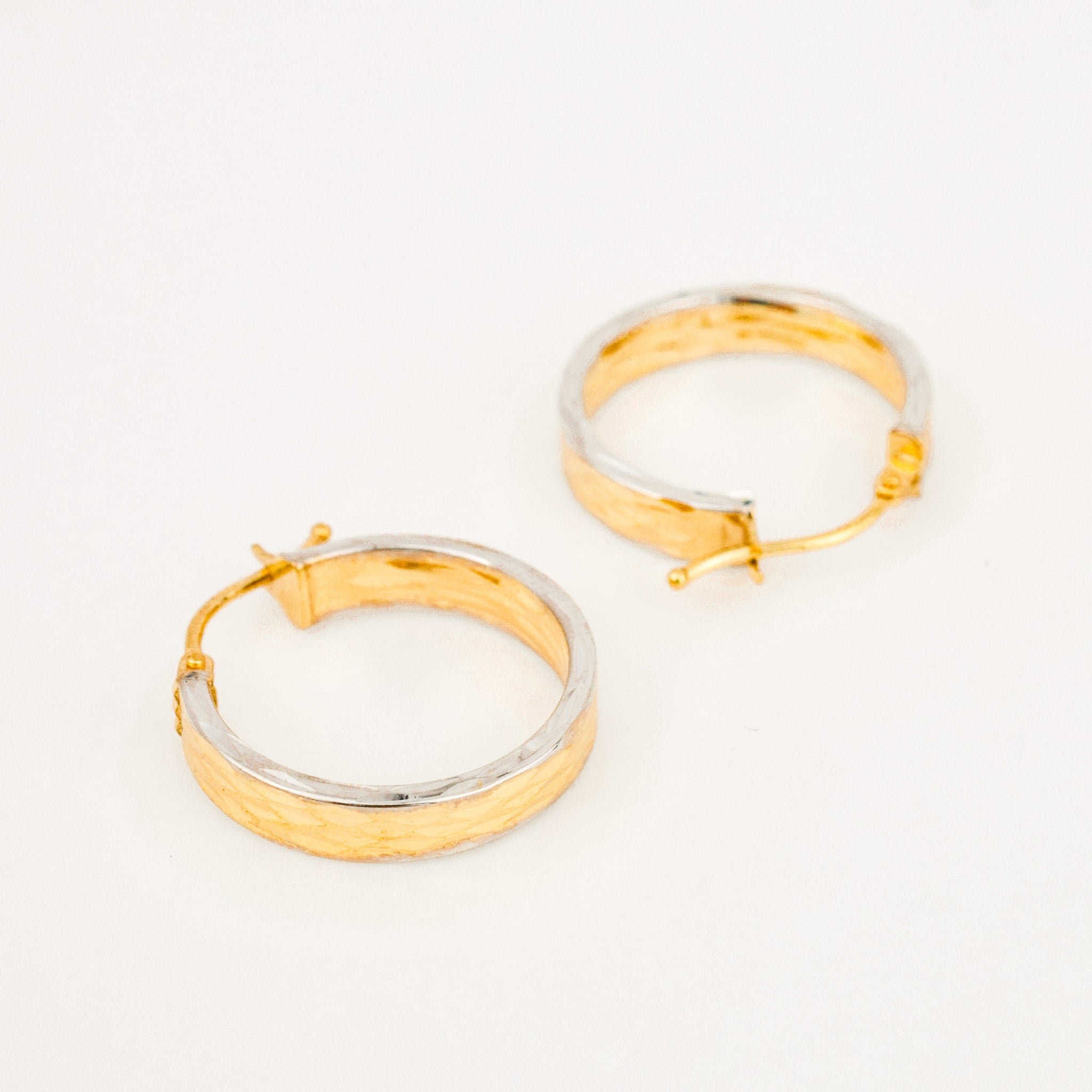 20 mm Sparking Two-Tone Gold Hoops