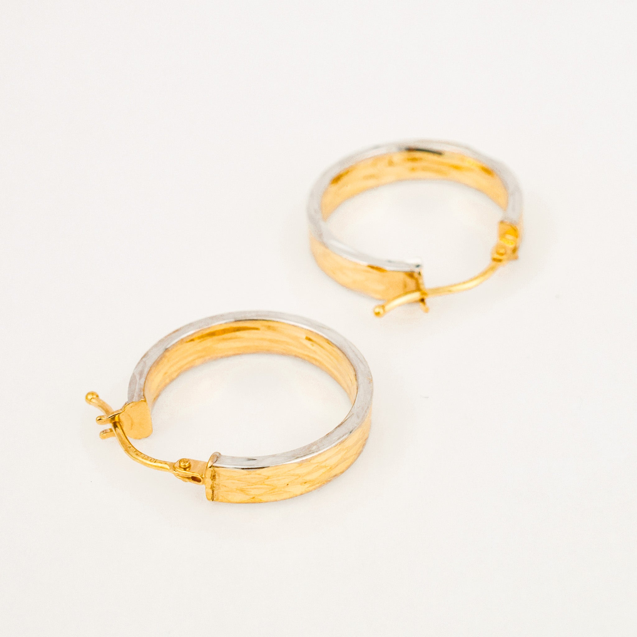 20 mm Sparking Two-Tone Gold Hoops