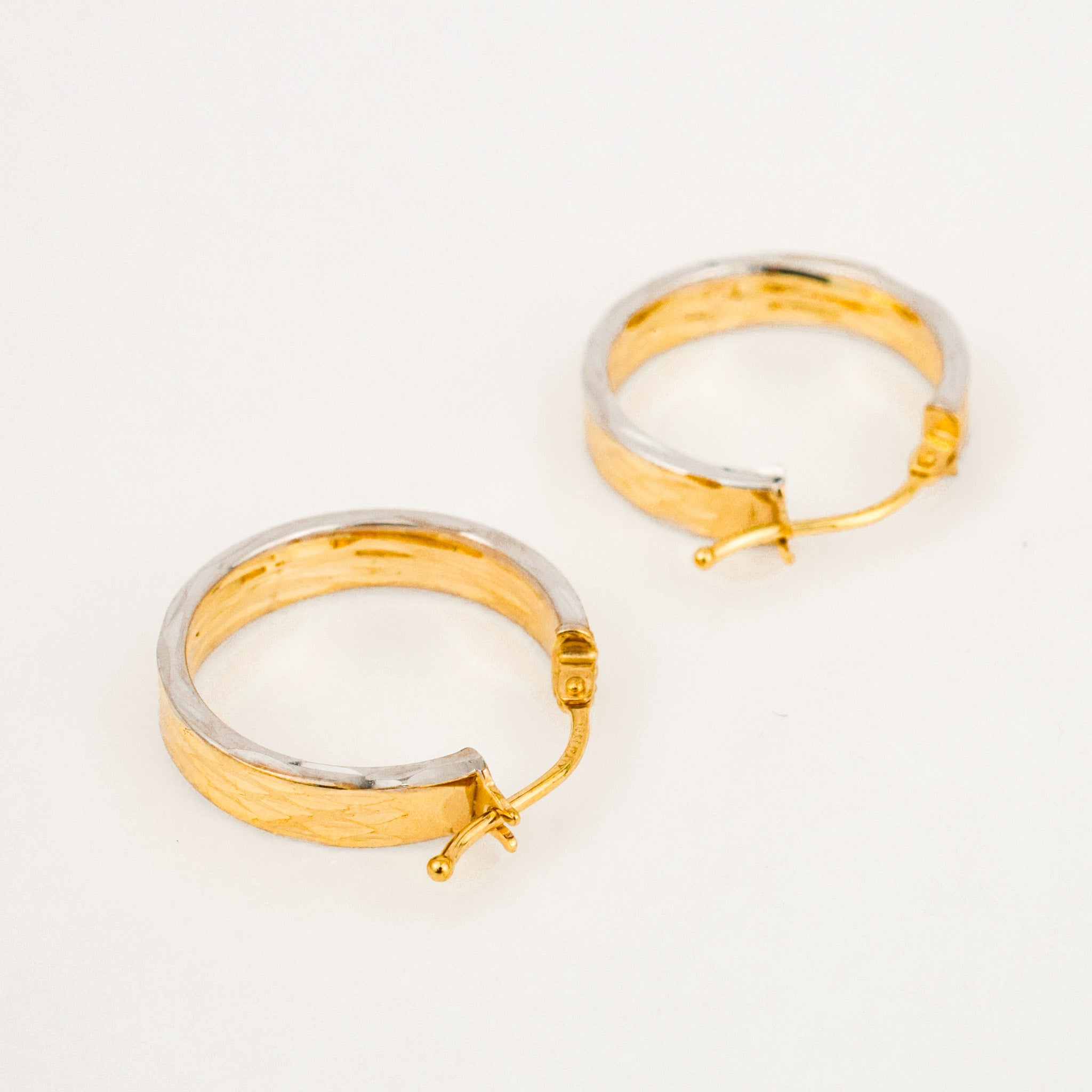 20 mm Sparking Two-Tone Gold Hoops