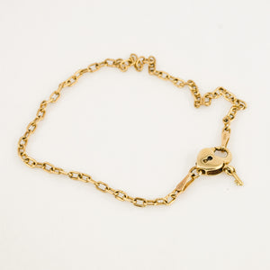 vintage Cable Link Bracelet with Heart Clasp