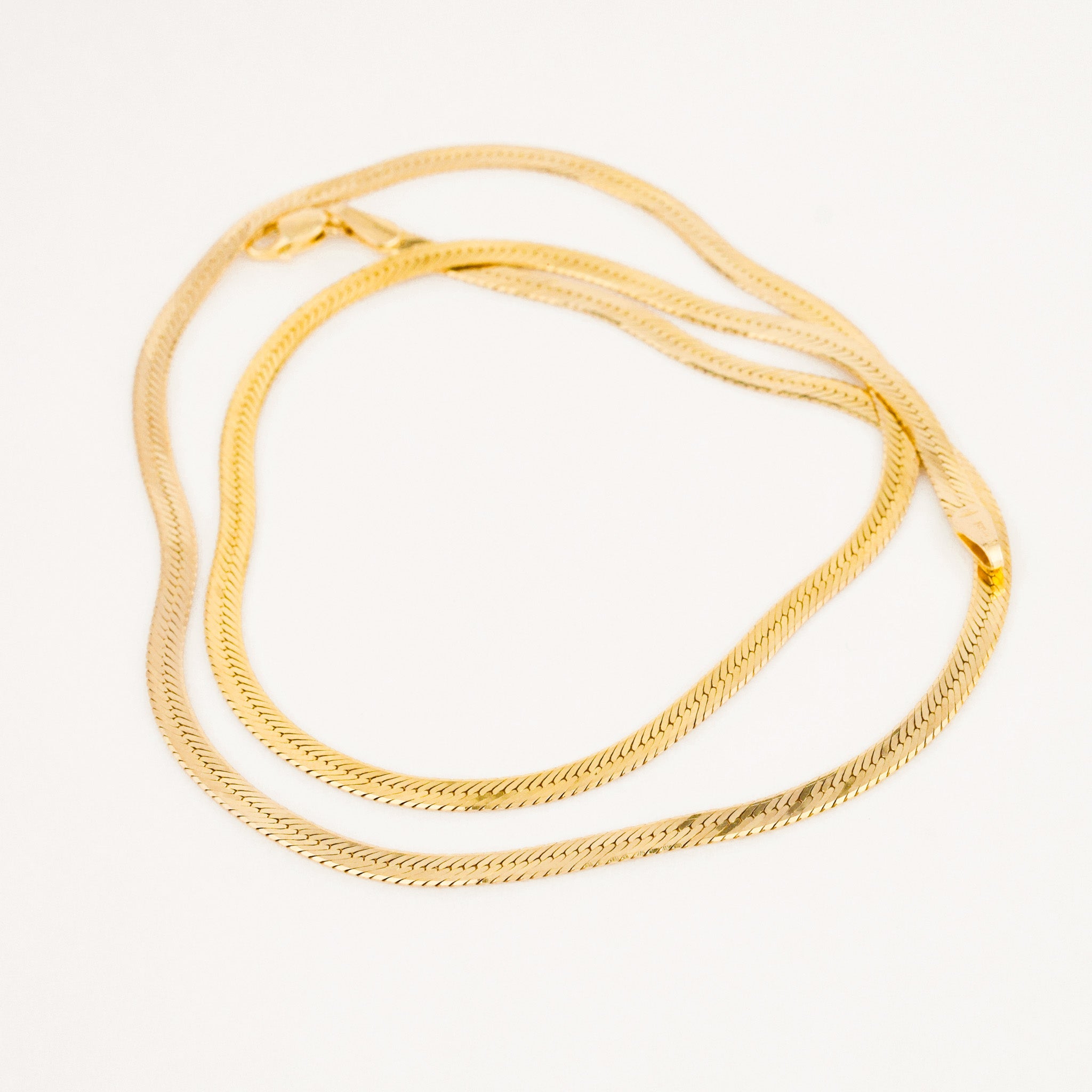 vintage gold 20" Herringbone Necklace