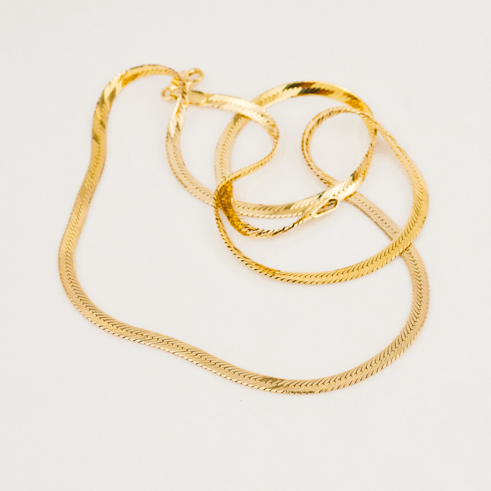 vintage gold 20" Herringbone Necklace
