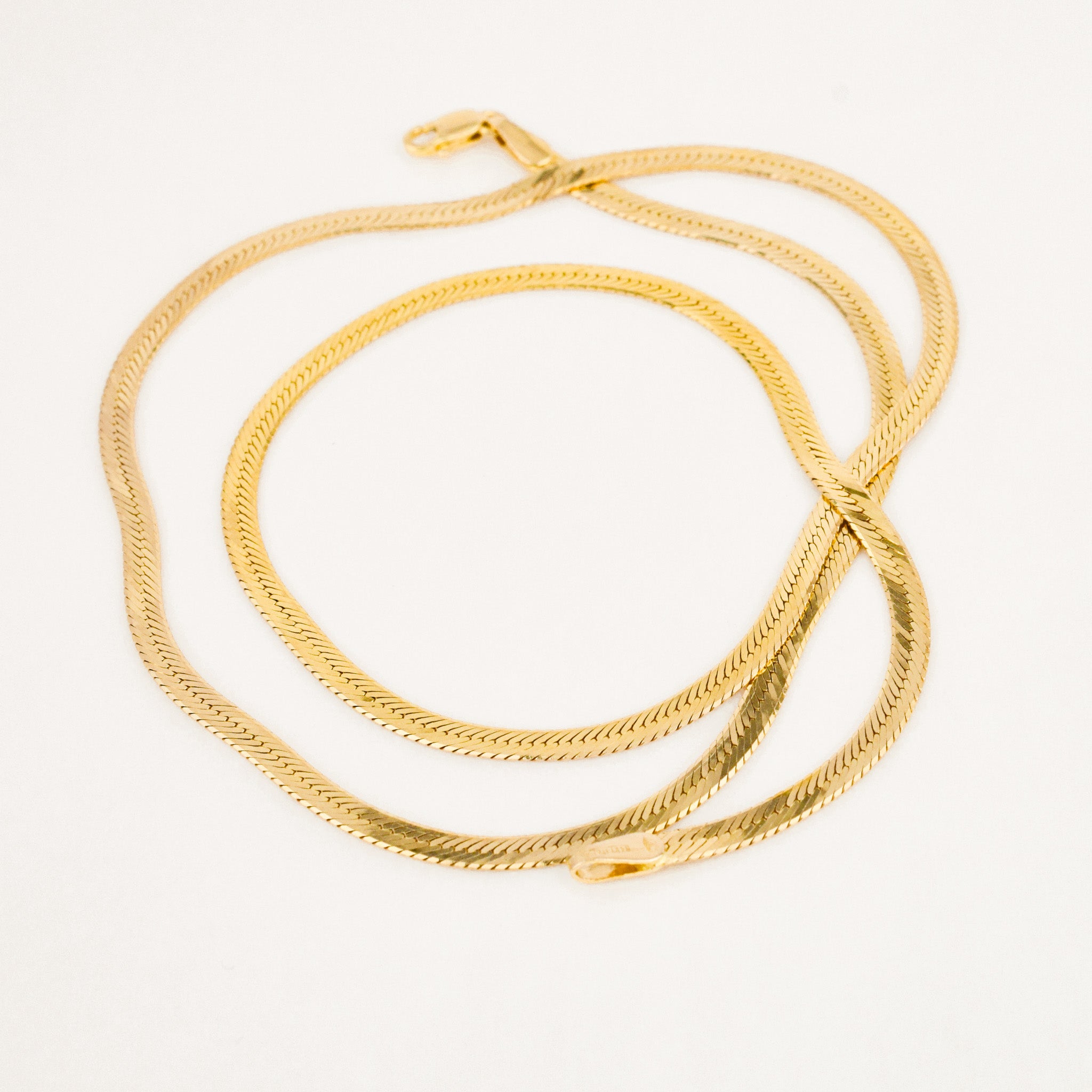 vintage gold 20" Herringbone Necklace