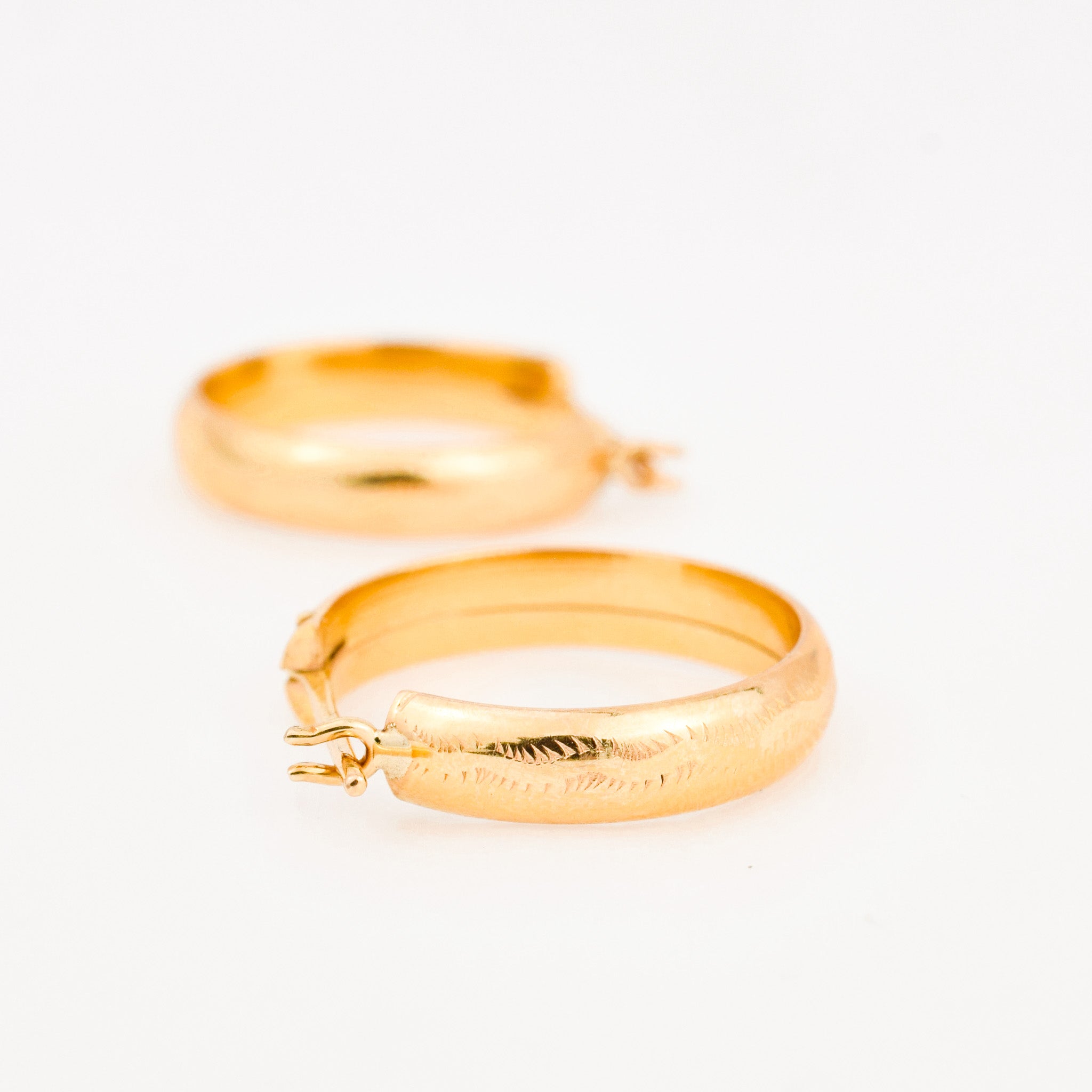 vintage 19.4 mm Buttery Gold Hoops