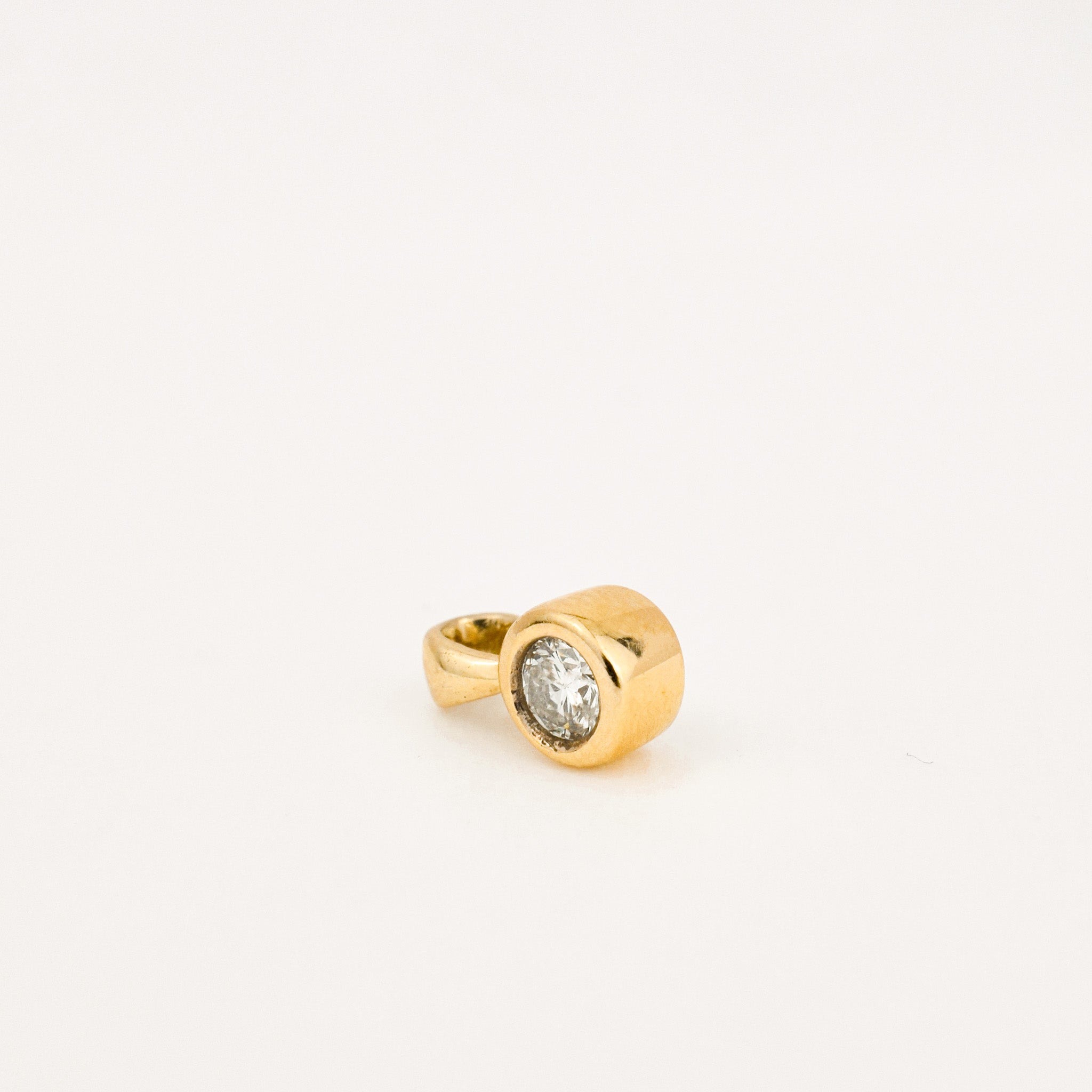 vintage 14k bezel set diamond pendant