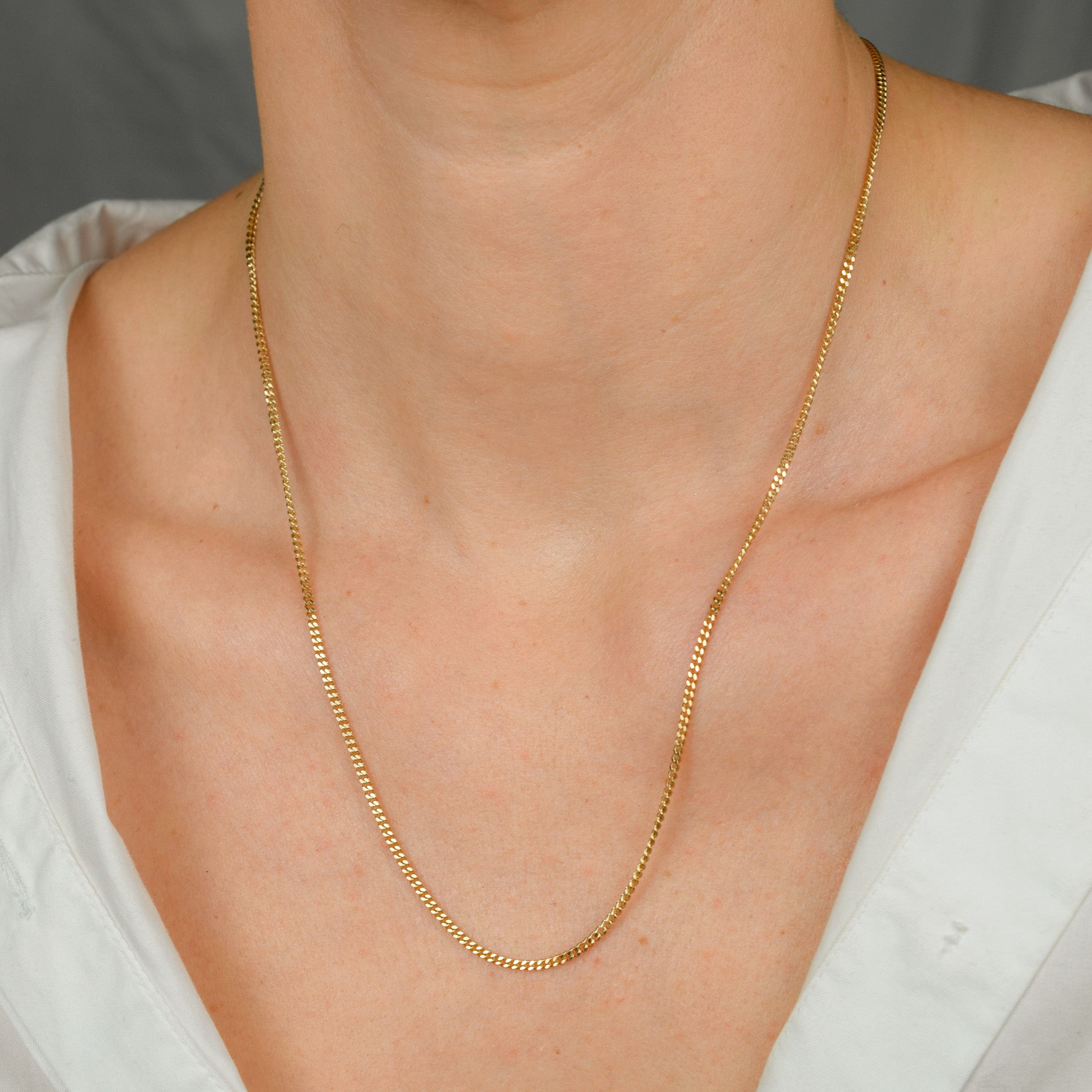 vintage gold 19.5 Curb Chain Necklace