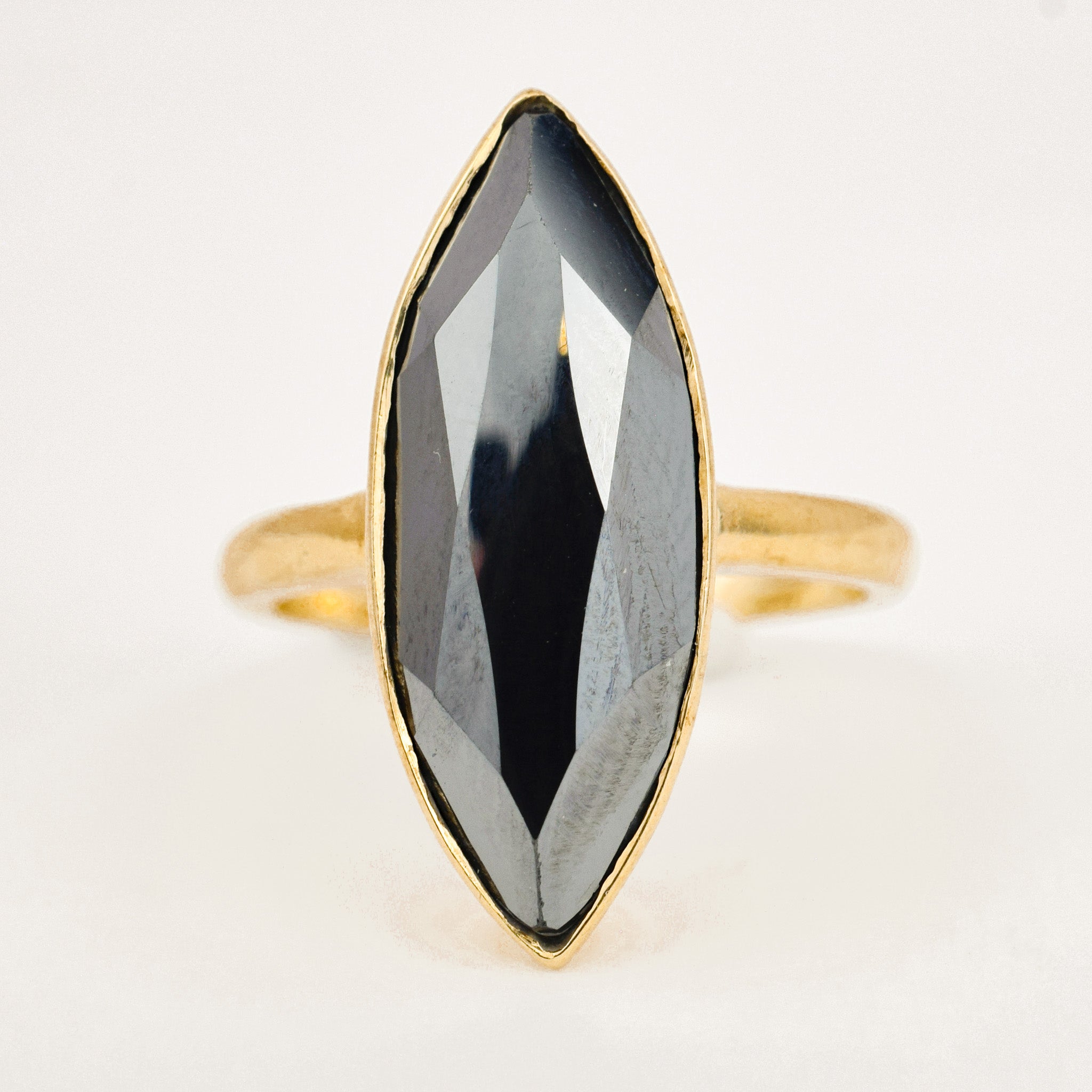 Hematite Navette Ring