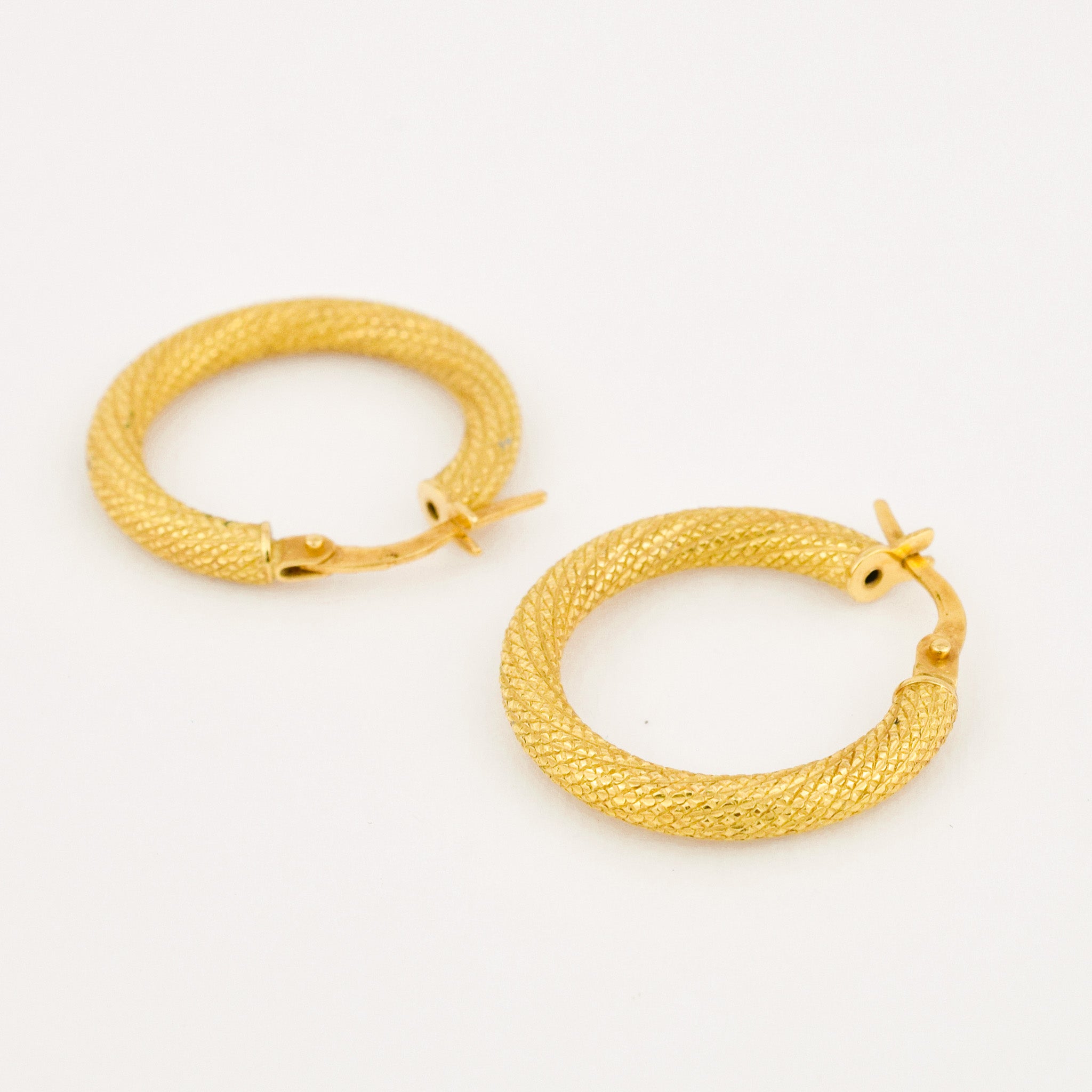 vintage 22.2 mm Microbeaded Hoops