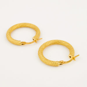 vintage 22.2 mm Microbeaded Hoops