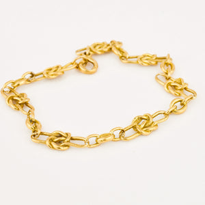 8", 18k Antique Love Knot Bracelet