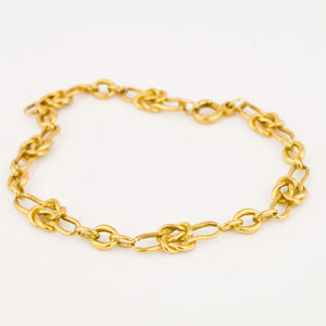 8", 18k Antique Love Knot Bracelet