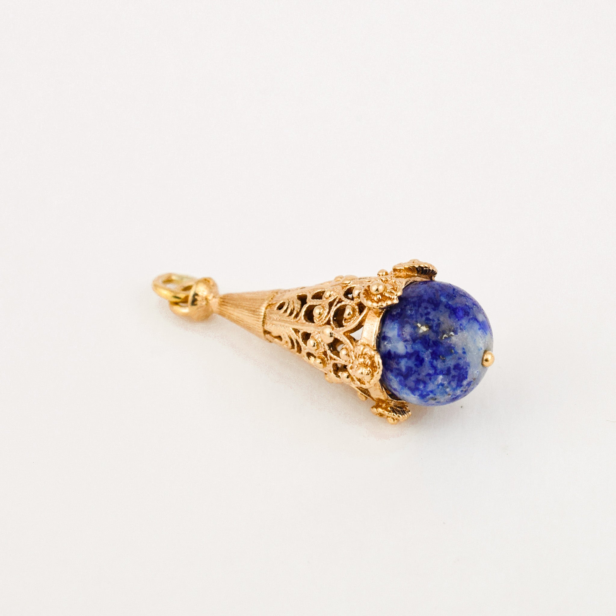 vintage Ornate Lapis Pendant