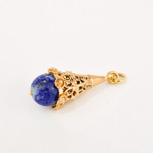 vintage Ornate Lapis Pendant