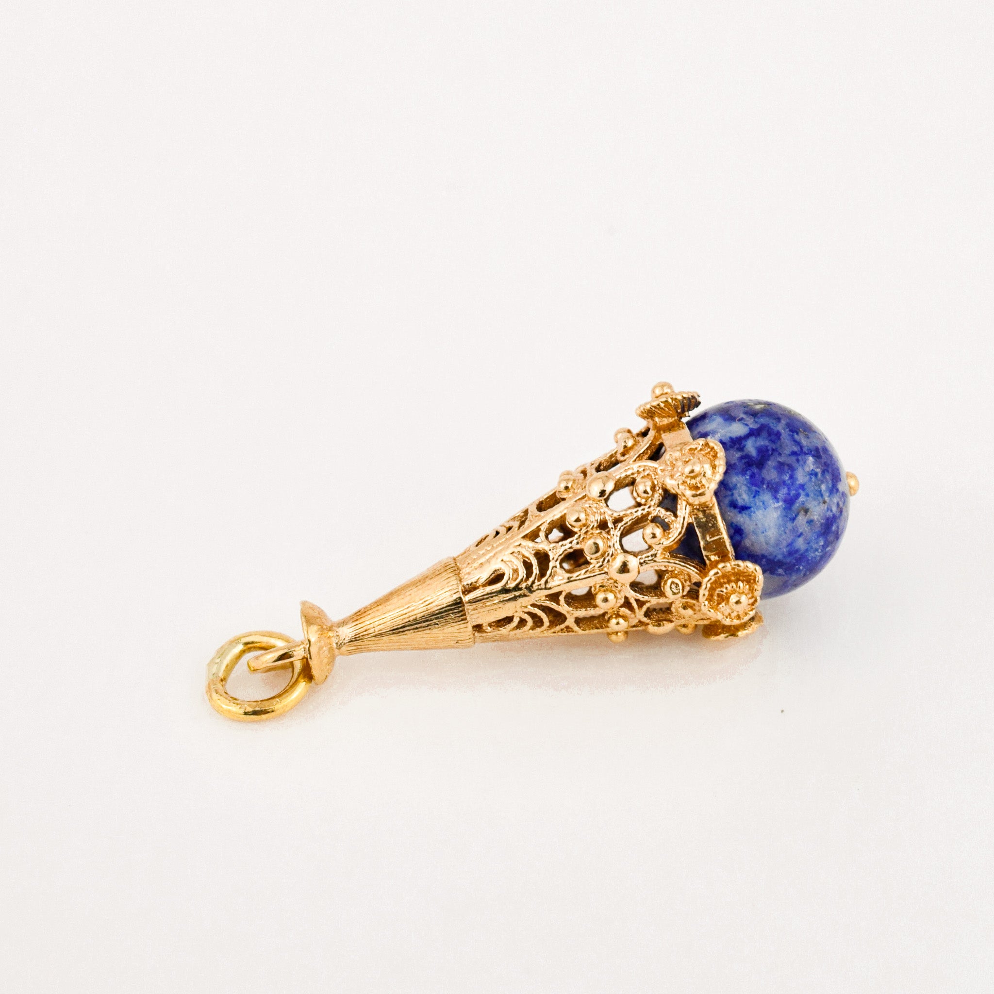 vintage Ornate Lapis Pendant