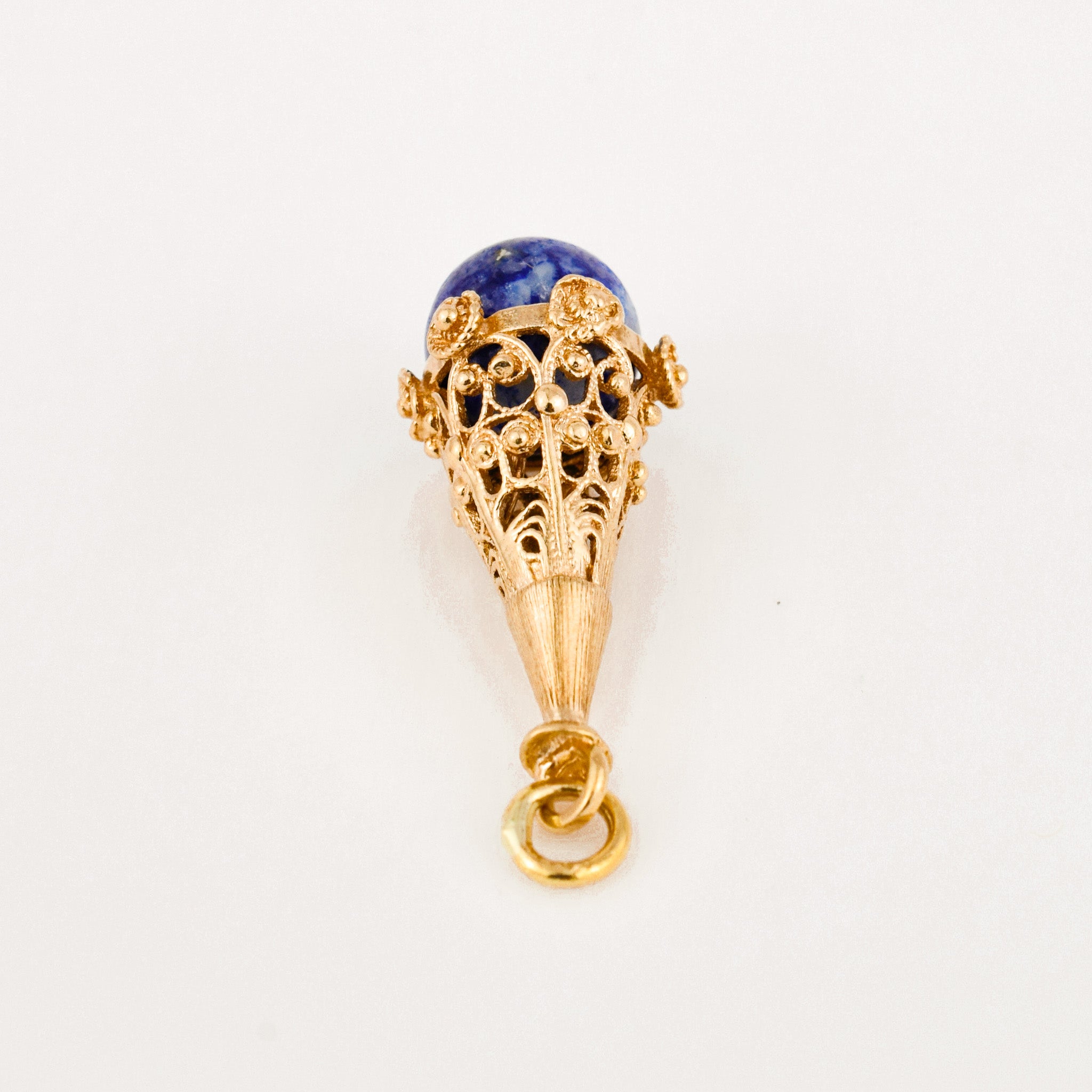 vintage Ornate Lapis Pendant