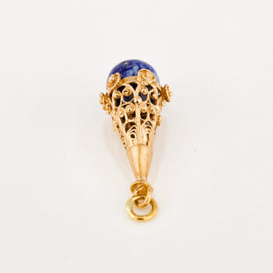 vintage Ornate Lapis Pendant