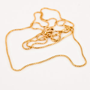 vintage gold 20" Box Chain Necklace