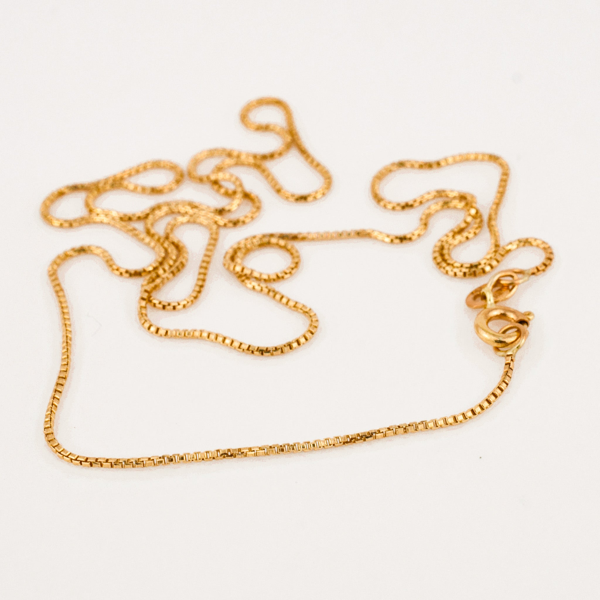 vintage gold 20" Box Chain Necklace