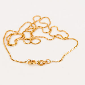 vintage gold 20" Box Chain Necklace