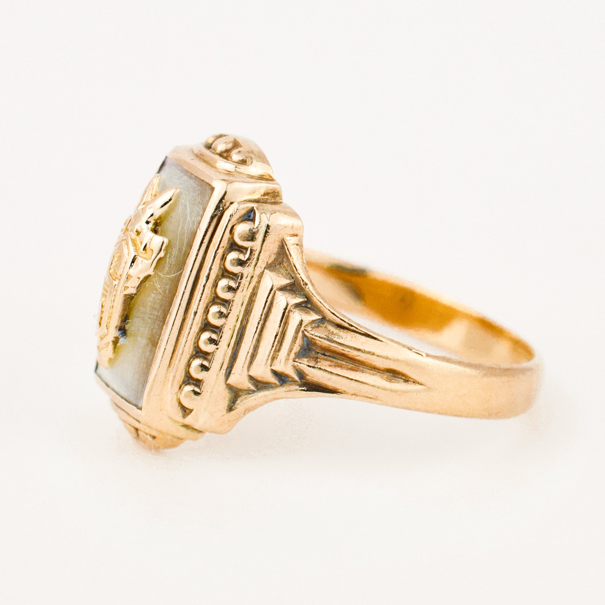 'S' Mother Of Pearl Class Ring
