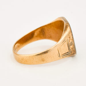 vintage gold 'RM' Signet Ring