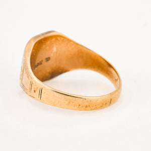 vintage gold 'RM' Signet Ring