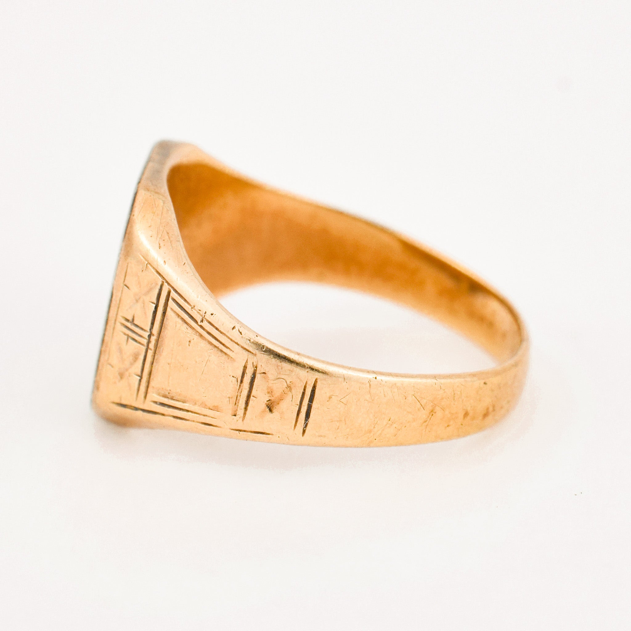 vintage gold 'RM' Signet Ring