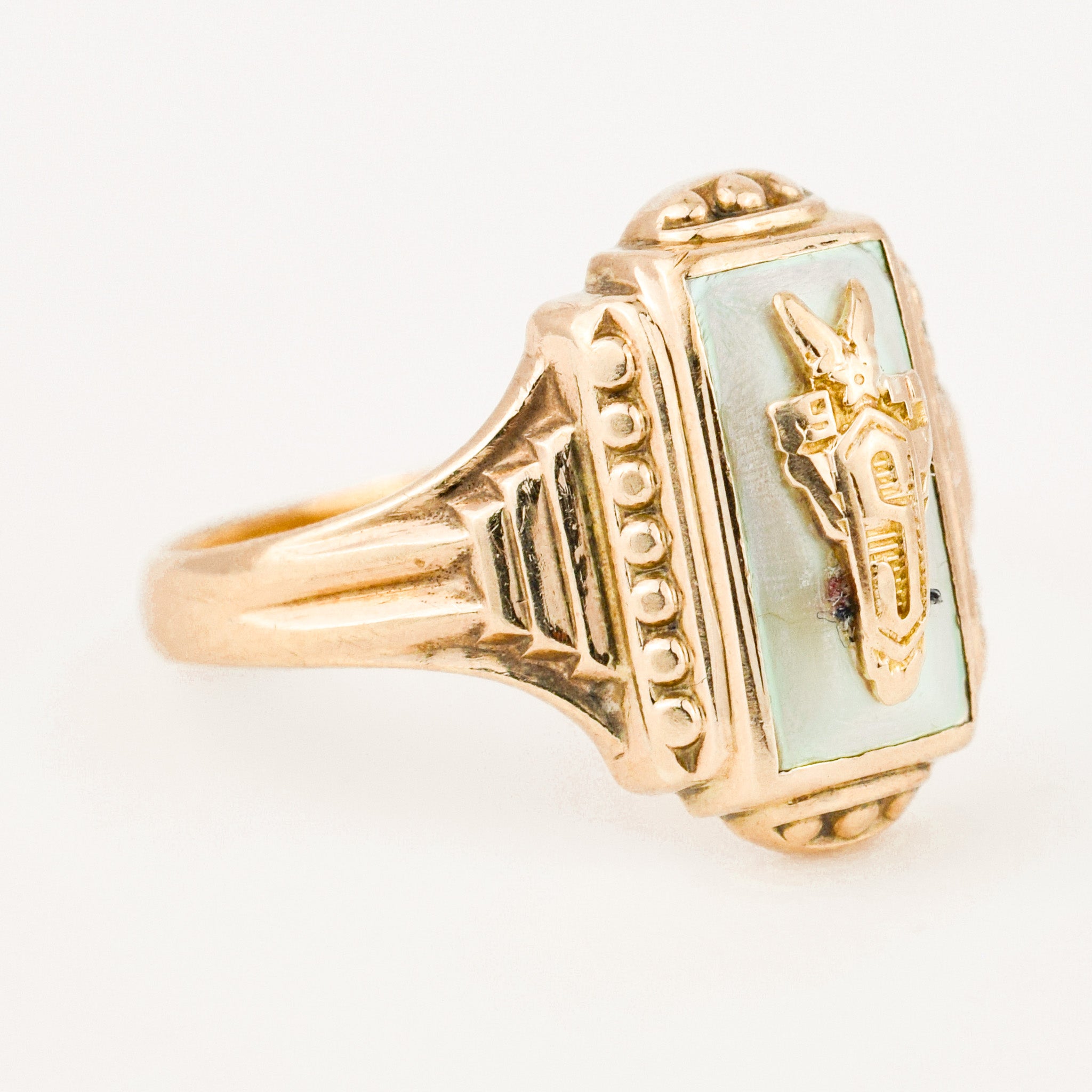 'S' Mother Of Pearl Class Ring