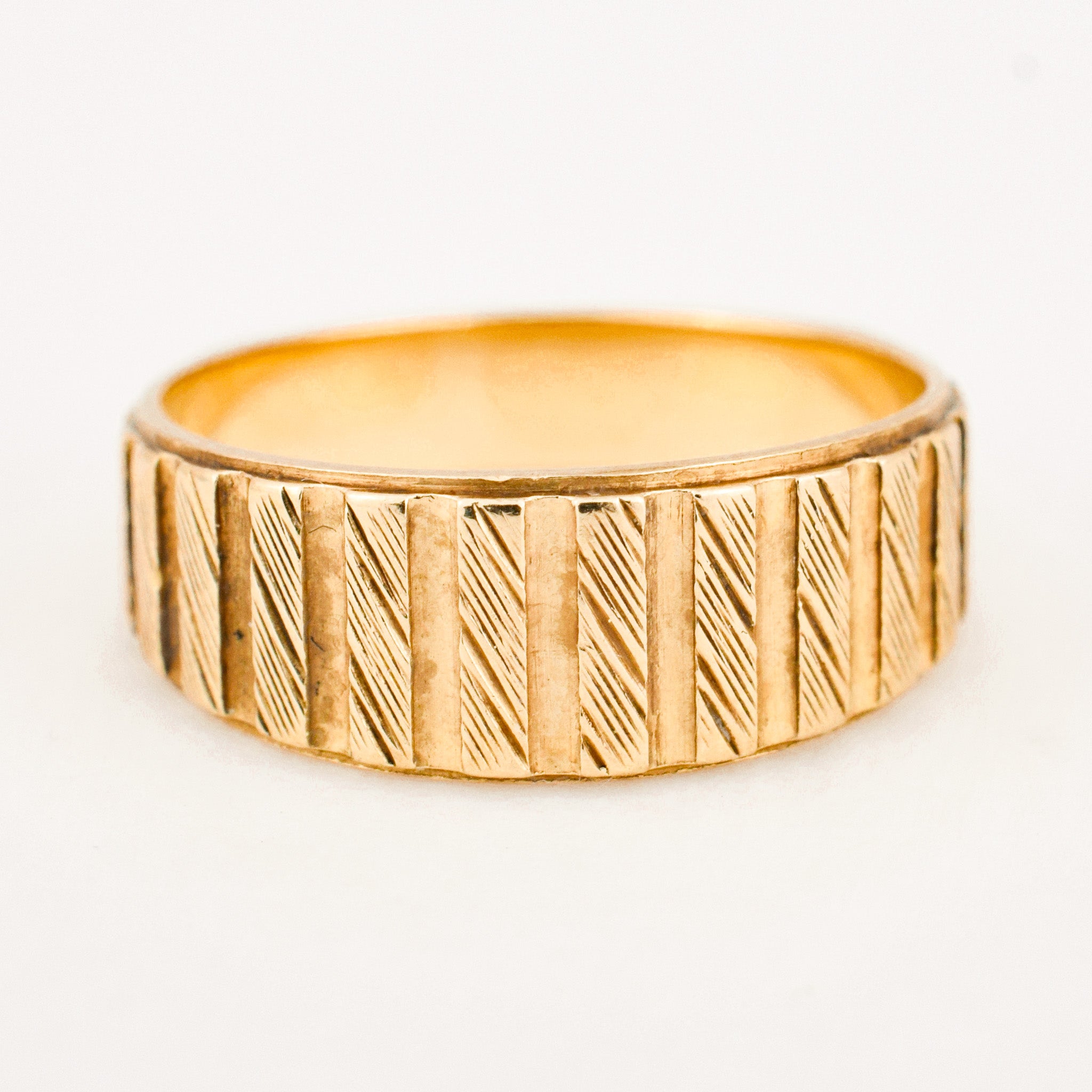 vintage 6.6mm Linear Gold Band