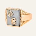 vintage 'C' Onyx Signet Ring