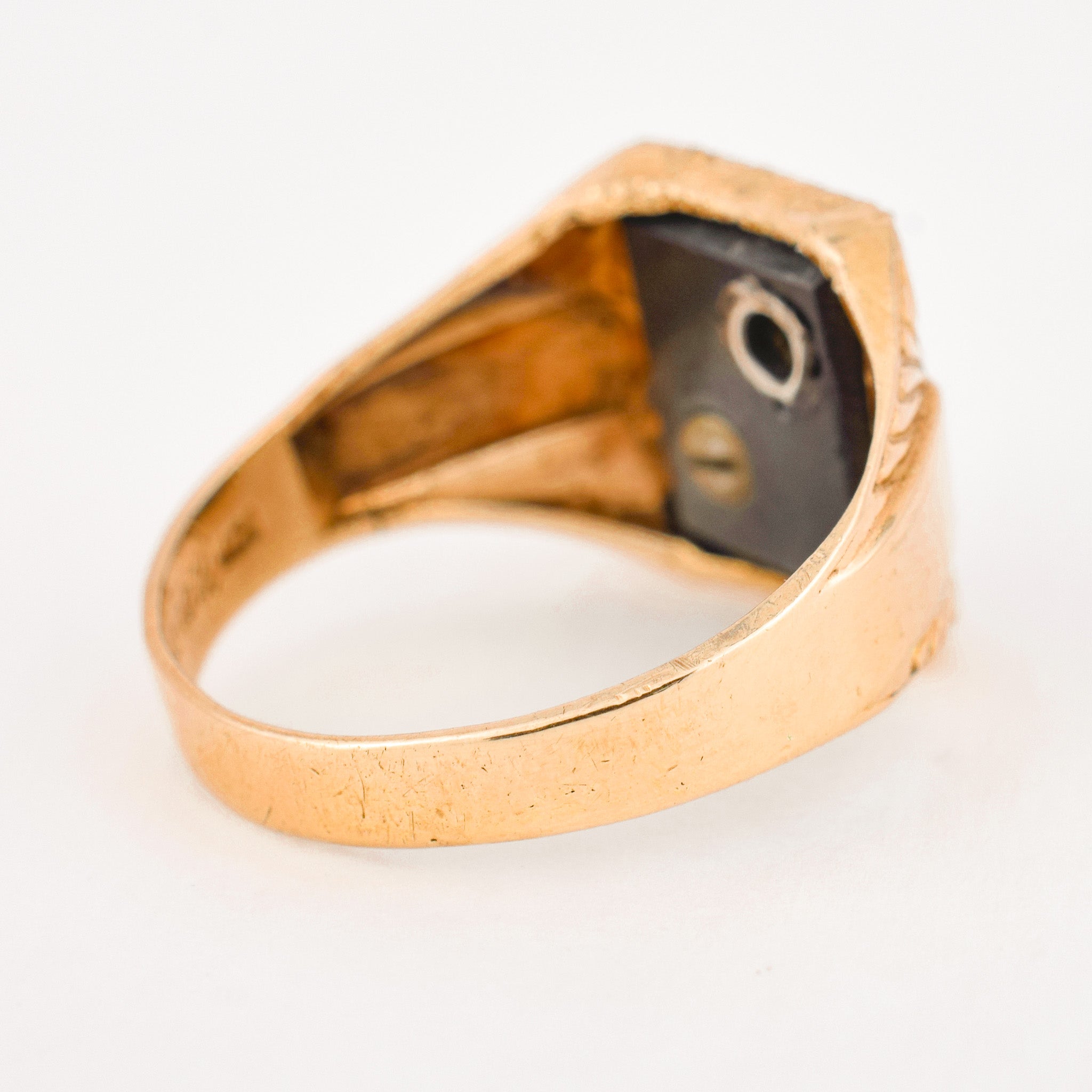 vintage 'C' Onyx Signet Ring