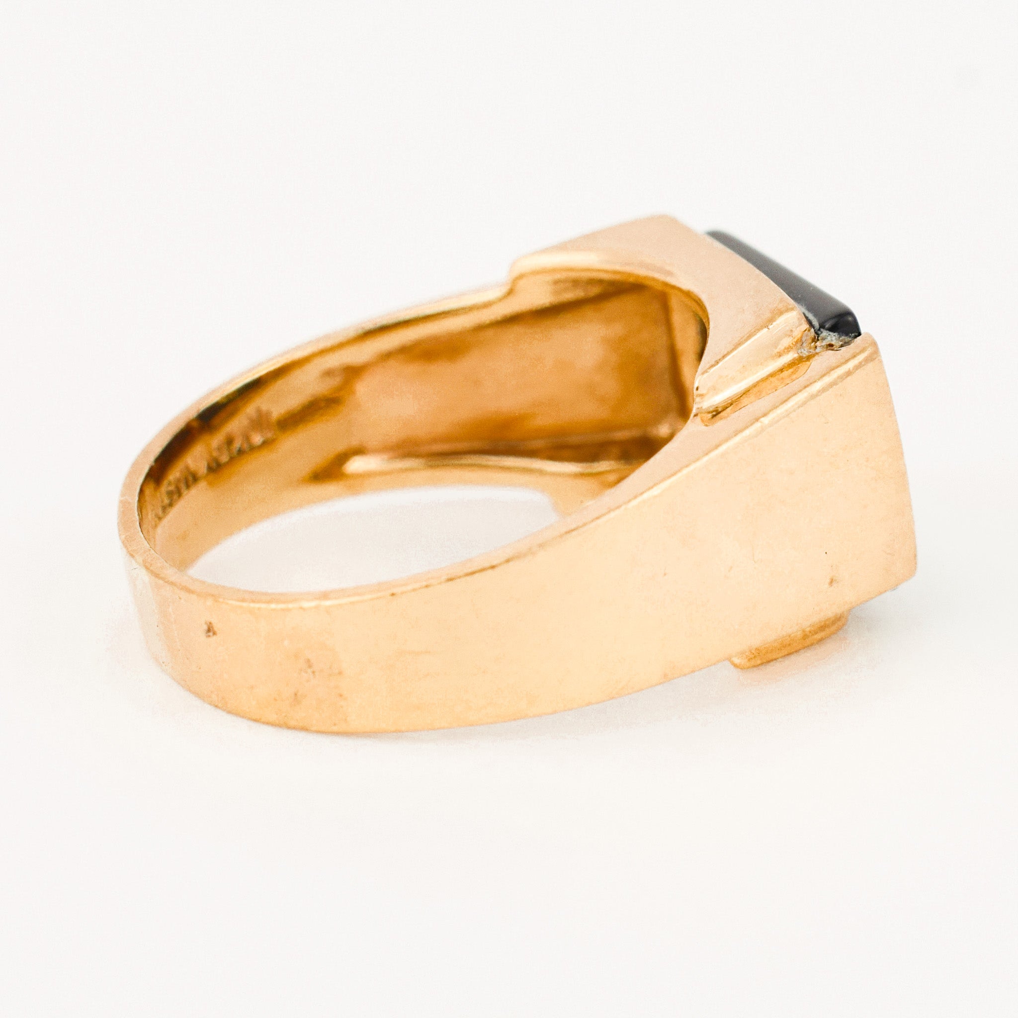 vintage onyx 'g' signet ring 
