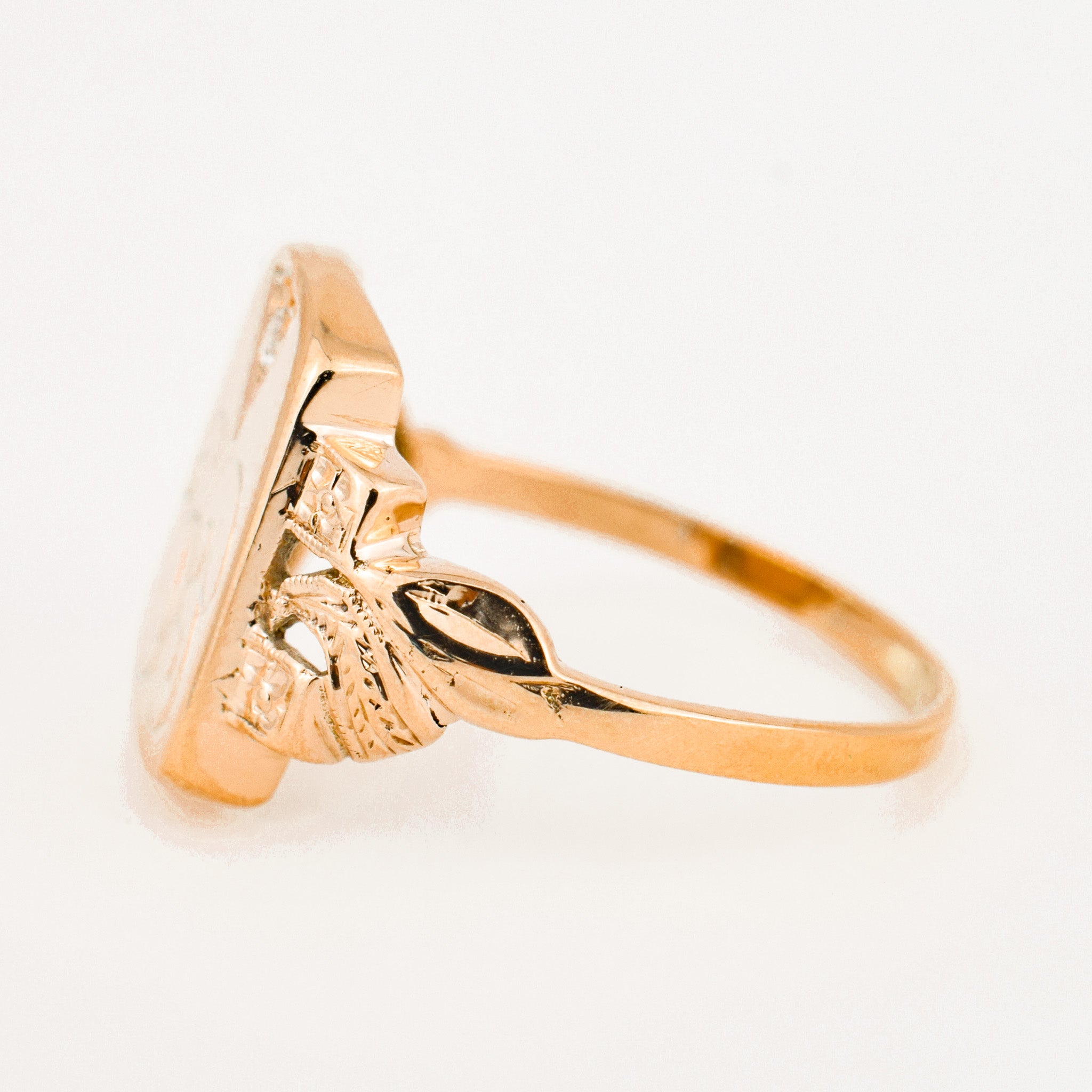 vintage gold 'JP' Signet Ring