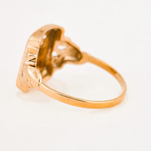 vintage gold 'JP' Signet Ring