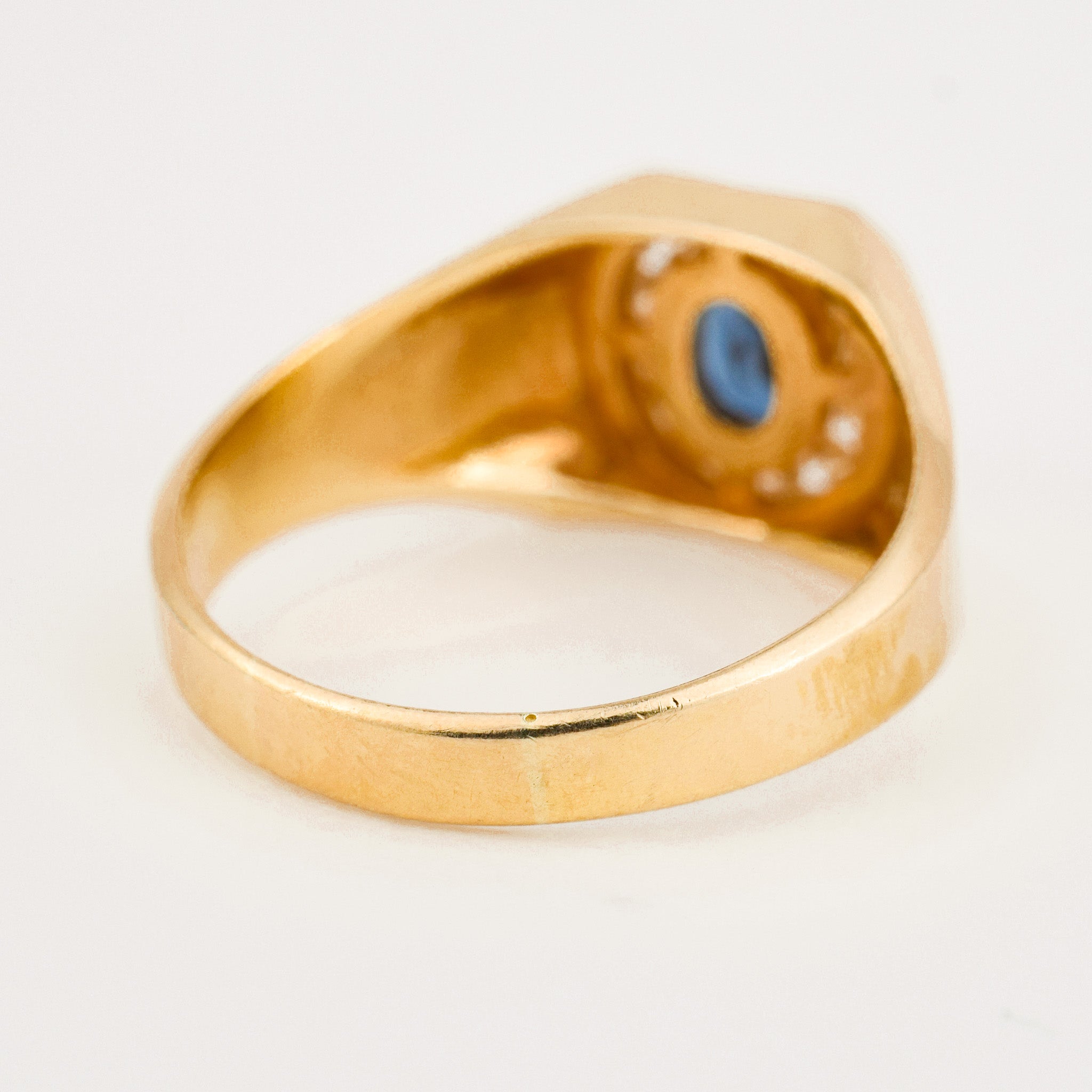 vintage Sapphire and Diamond Signet Ring