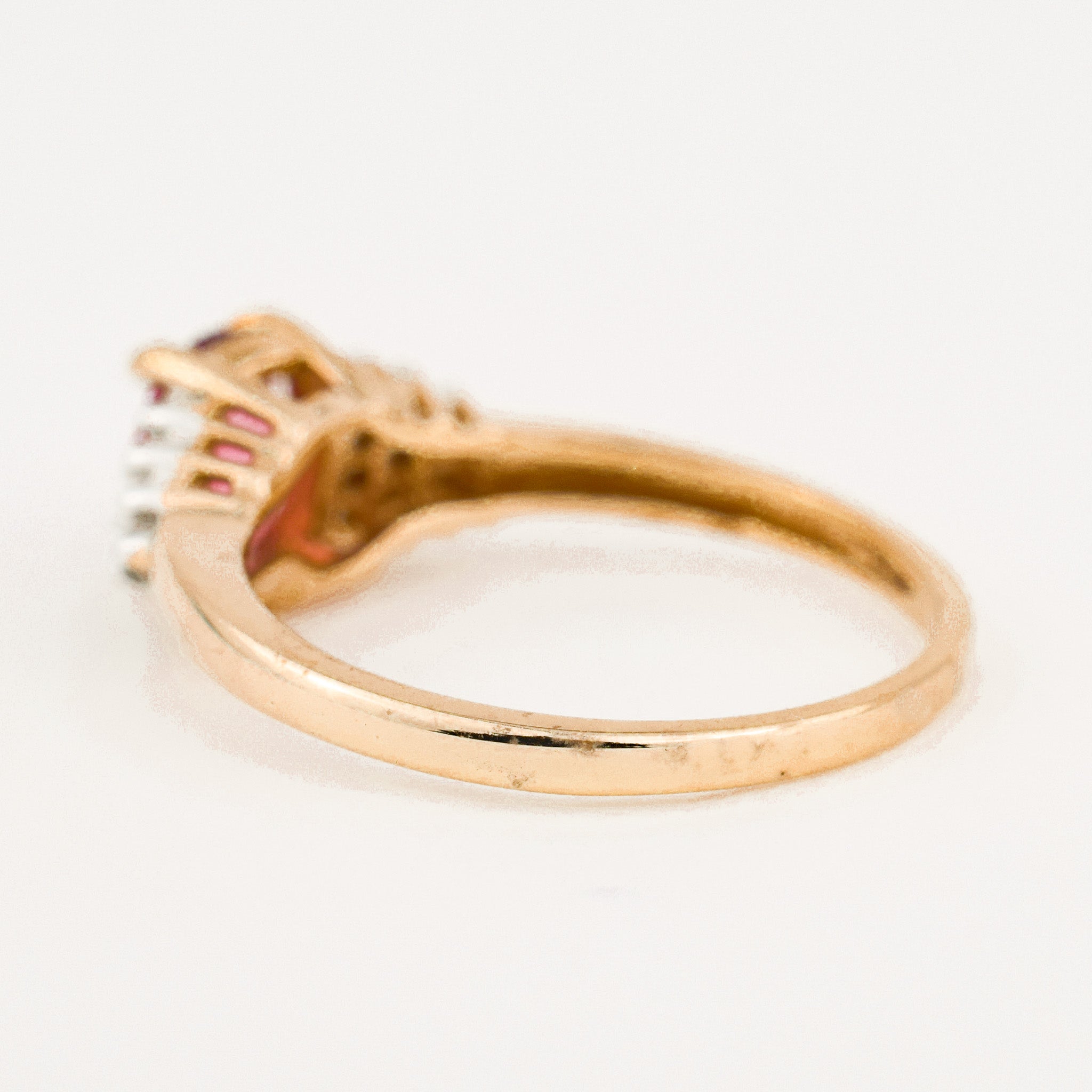 Pink Tourmaline Ring with Diamond Shoulders