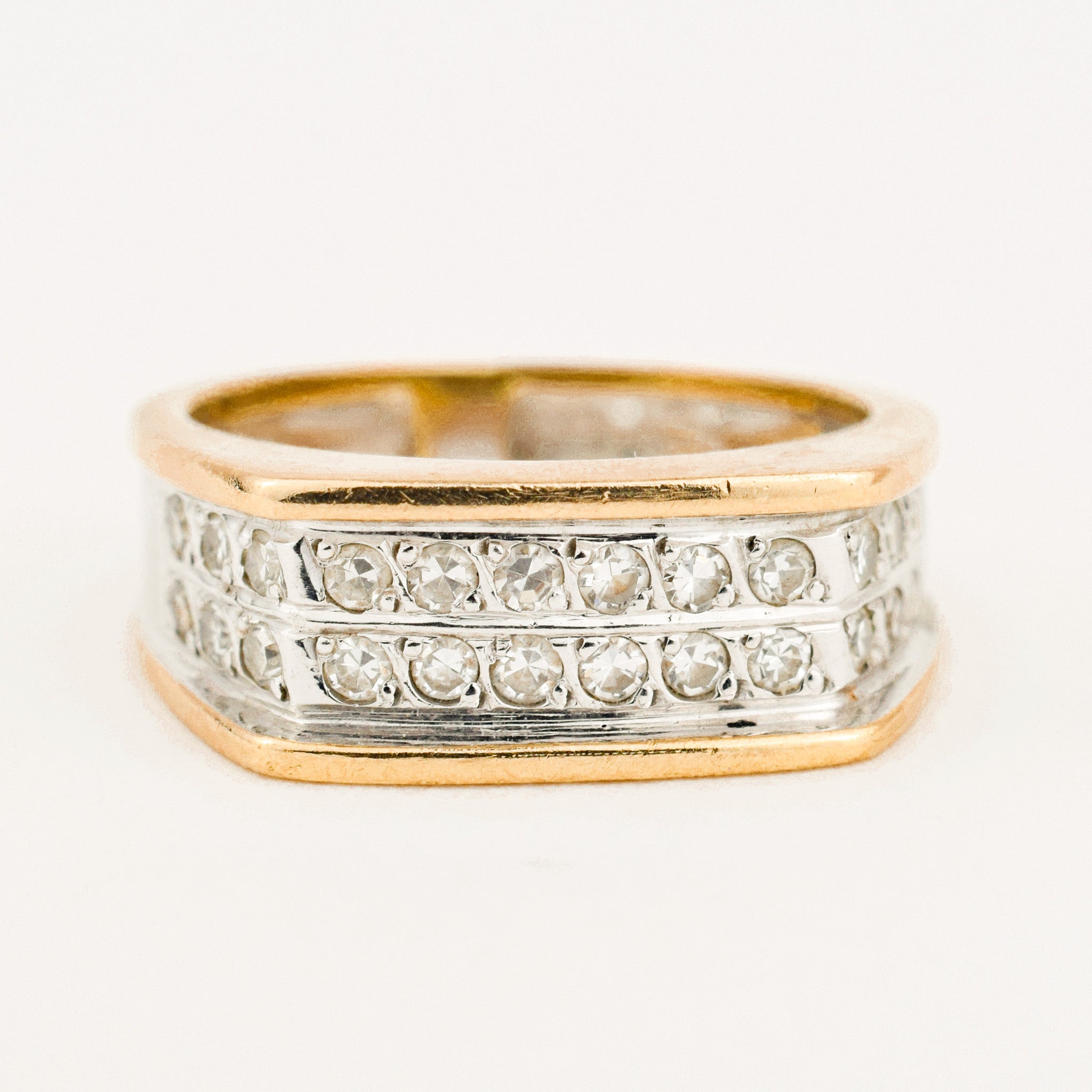 vintage Retro Diamond Angular Band