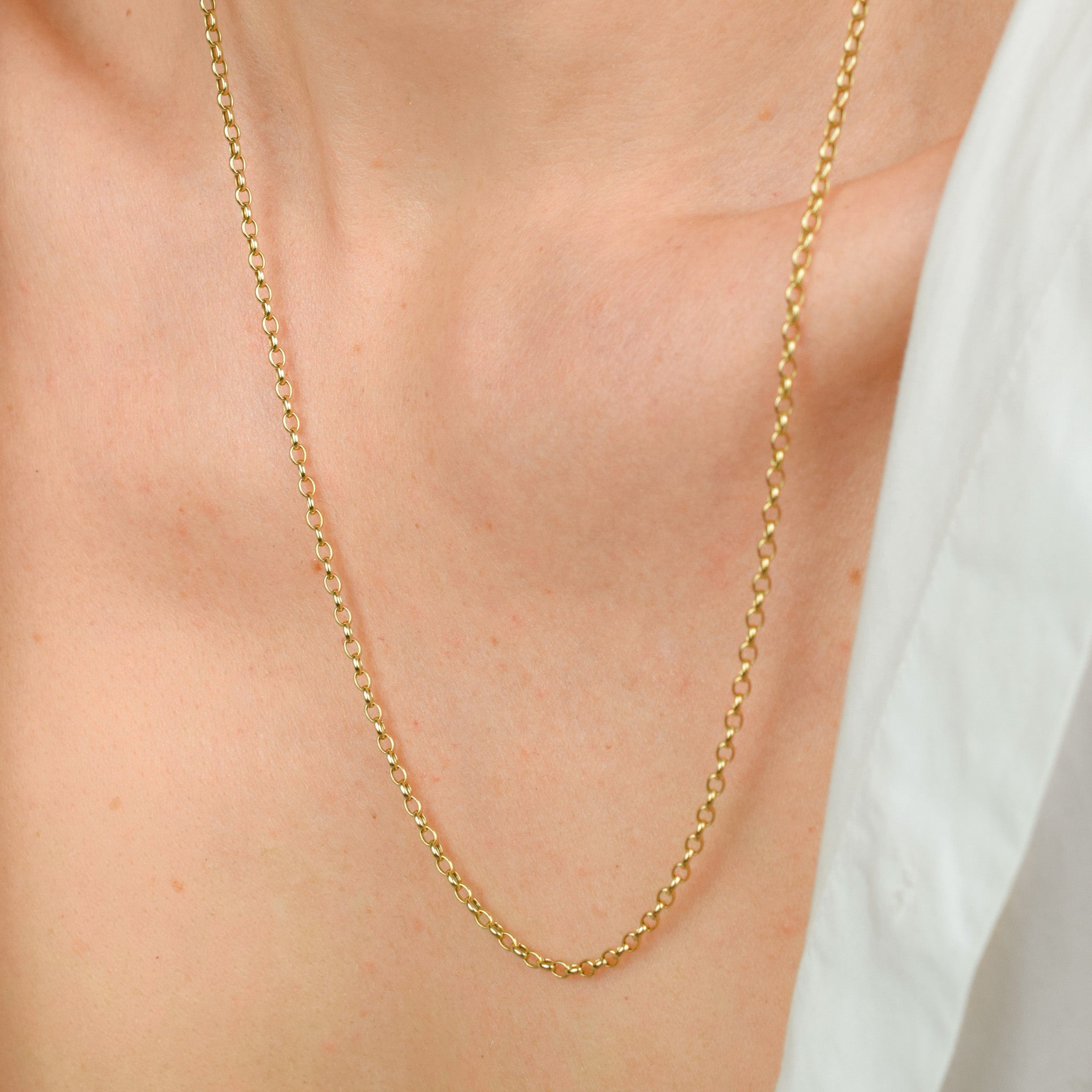 vintage gold rolo adjustable chain necklace