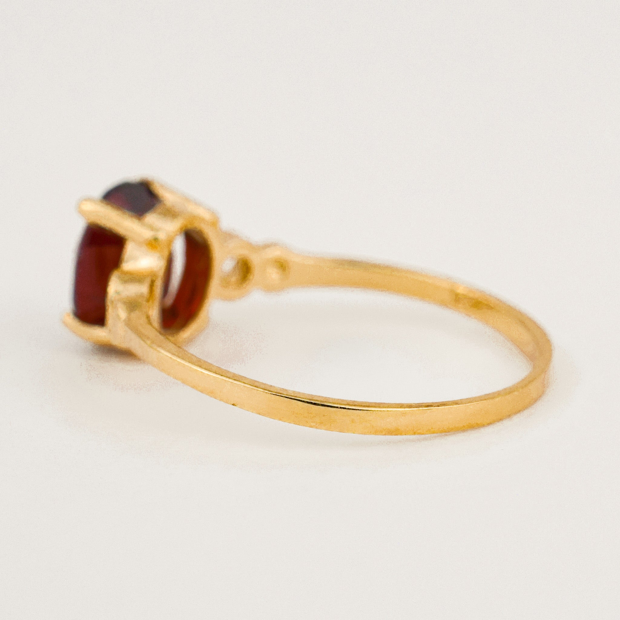Solitaire Garnet Ring