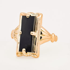 vintage Black Onyx Romantic Ring