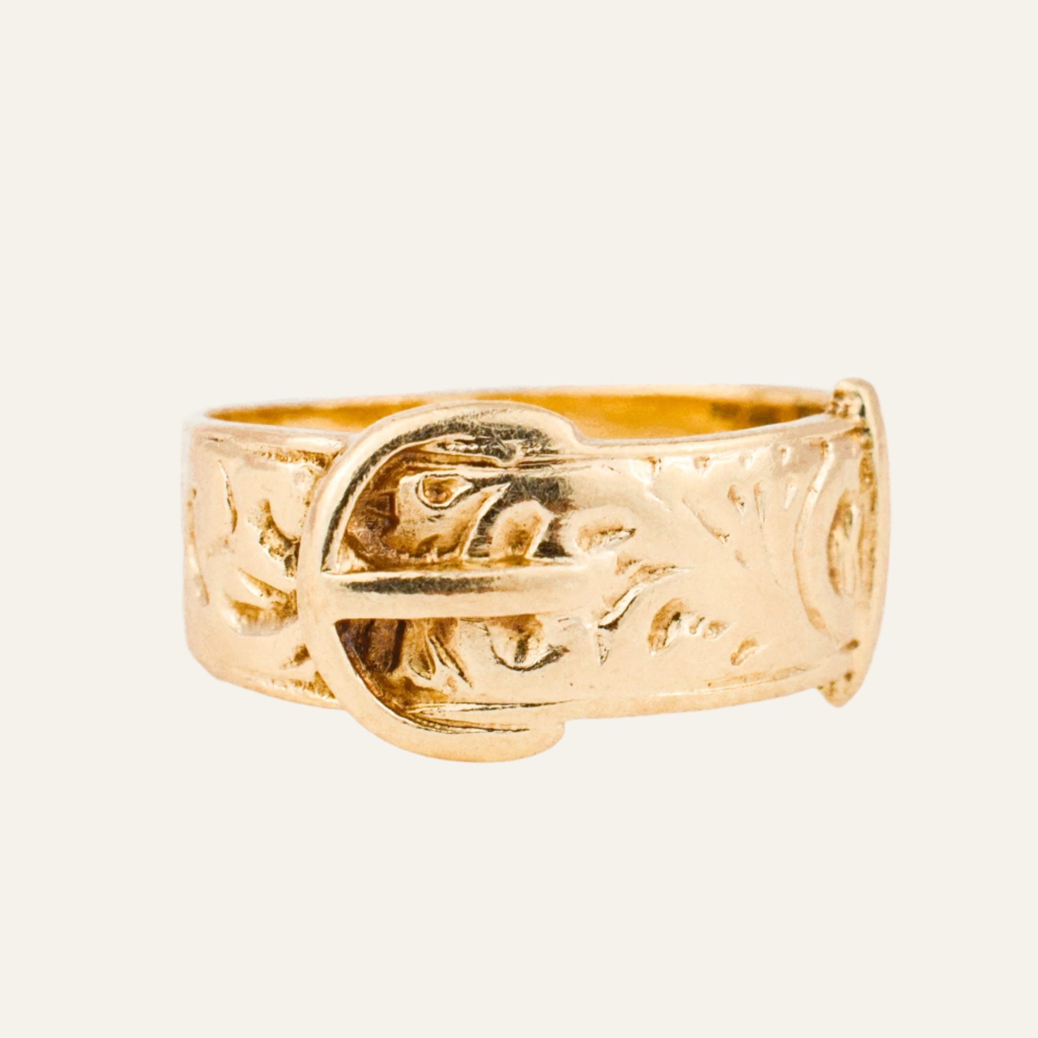 Gold Buckle Pinky Ring